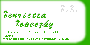 henrietta kopeczky business card